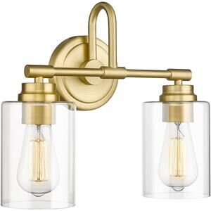 Akezon Brushed Gold Bathroom Light Fixtures, 2-Light Modern Bathroom Vanity Ligh